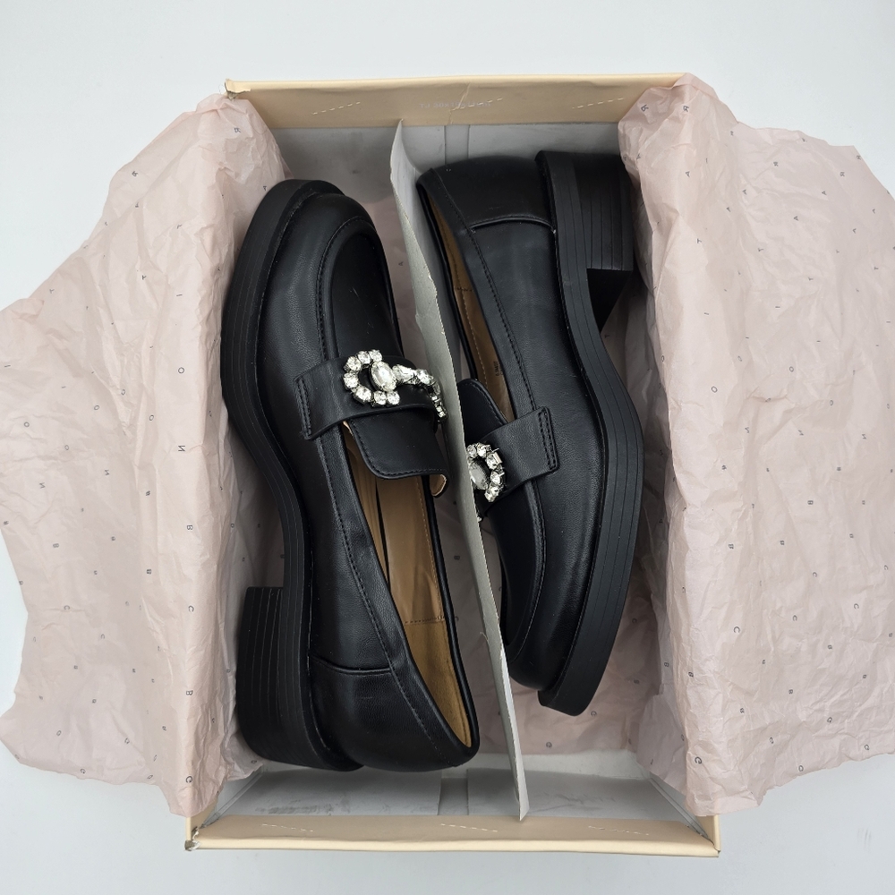 Like-New BCBGeneration Carli Crystal Bit Loafers, Black, 6.5M - Picture 2 of 16